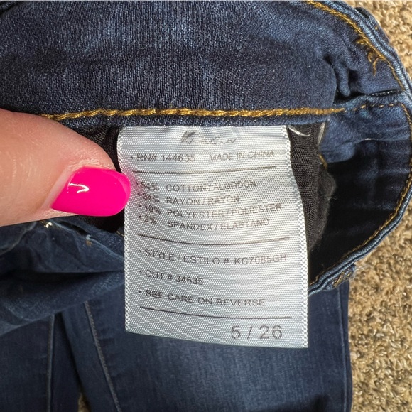 Kancan mid rise super skinny jeans dark wash size 5/26 - Picture 6 of 8